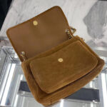 Saint Laurent Niki Medium In Suede And Smooth Leather 498894 Coffee